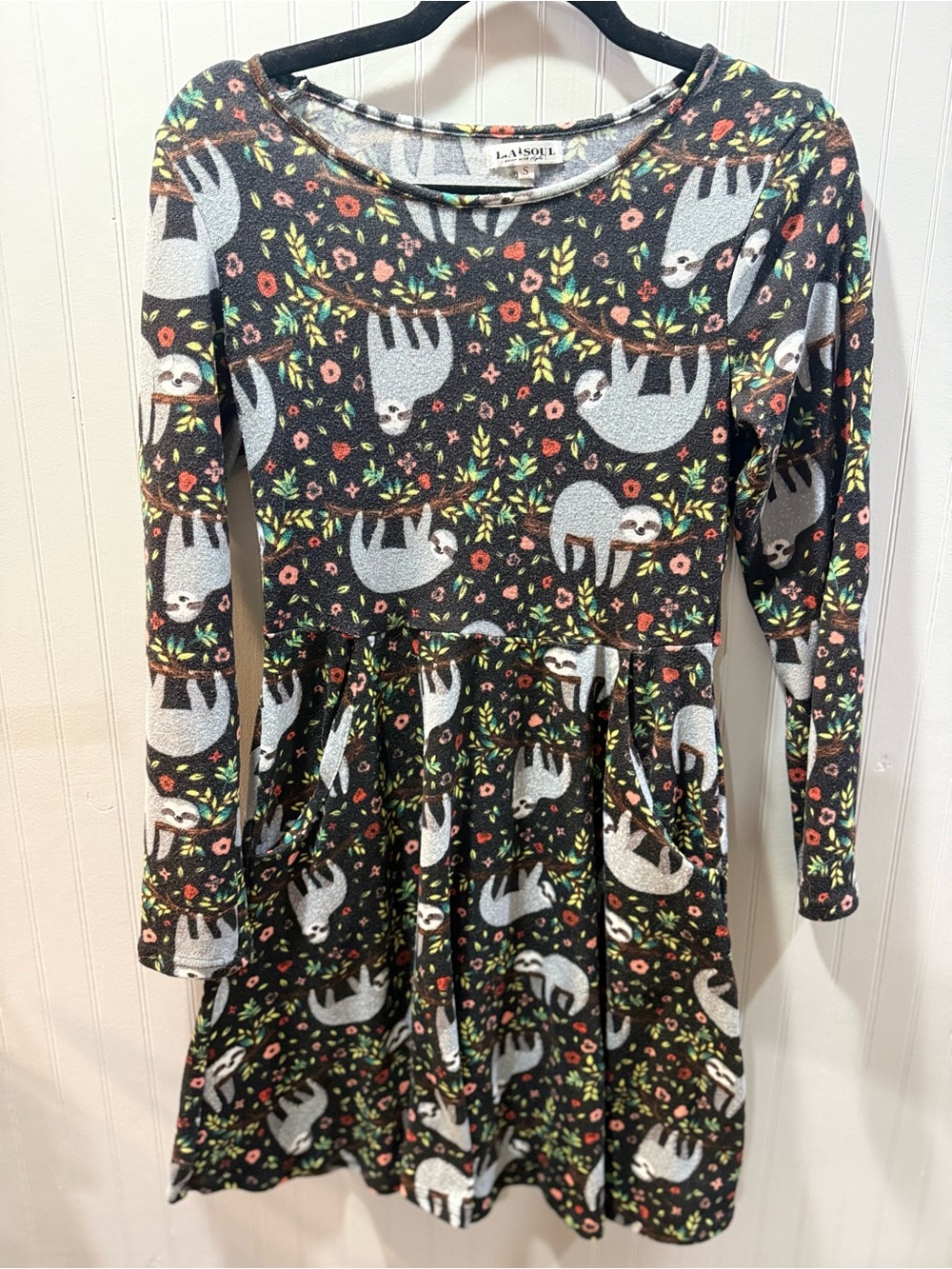 L.A. Soul Black Floral Long Sleeve Top